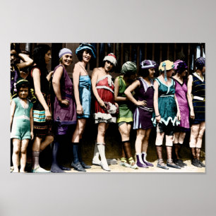 Póster Competencia del bañador del vintage