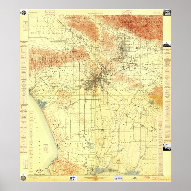 Póster Compilación de los USGS del Gran Los Ángeles 2014- (Frente)