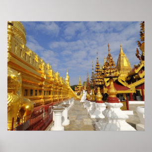 Póster complejo de la Pagoda Shwezigon en Bagan (Pagan),