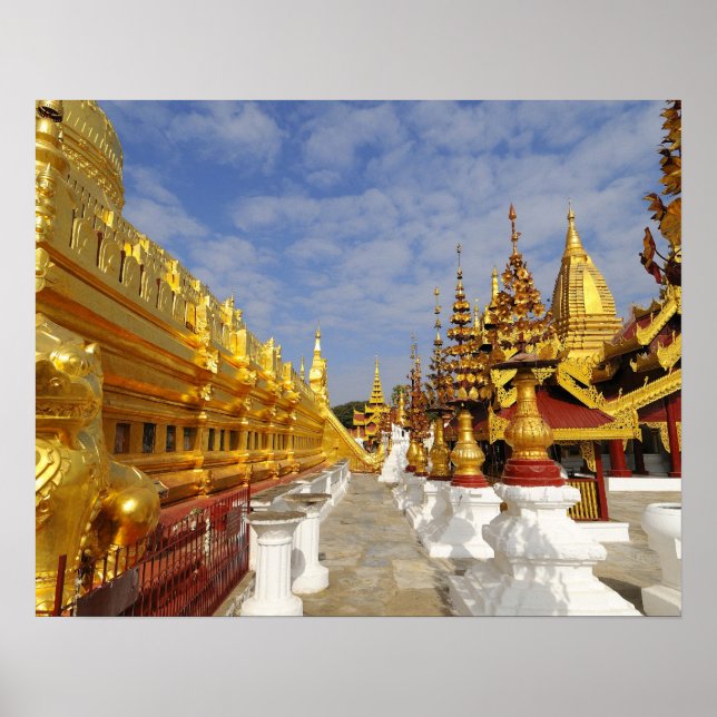 Póster complejo de la Pagoda Shwezigon en Bagan (Pagan), (Frente)