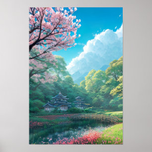 Póster Complejo de templos forestales