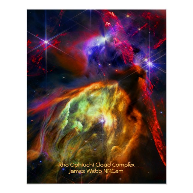 Póster Complejo Rho Ophiuchi Cloud - James Webb NIRCam (Anverso)