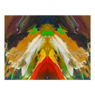 Póster Composición abstracta aleatoria de pinceladas por