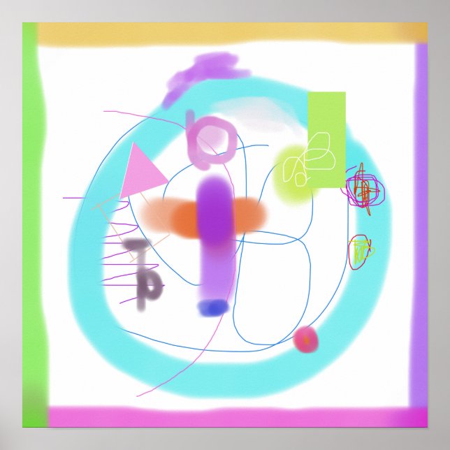 Póster Composición abstracta colorida (Frente)