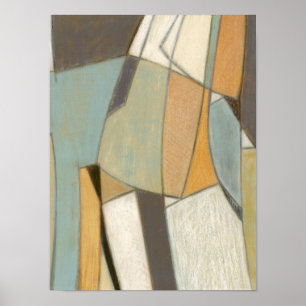 Póster Composición abstracta con colores silenciados
