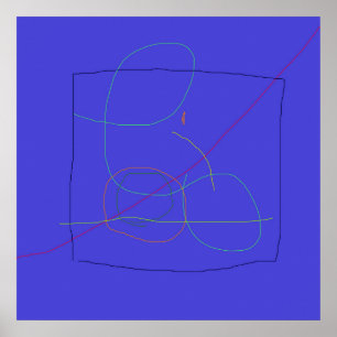 Póster Composición abstracta con líneas superpuestas