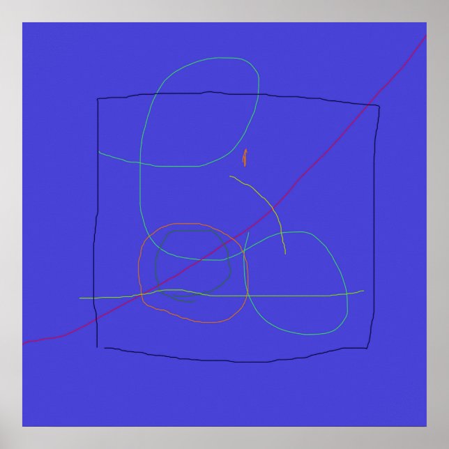 Póster Composición abstracta con líneas superpuestas (Frente)