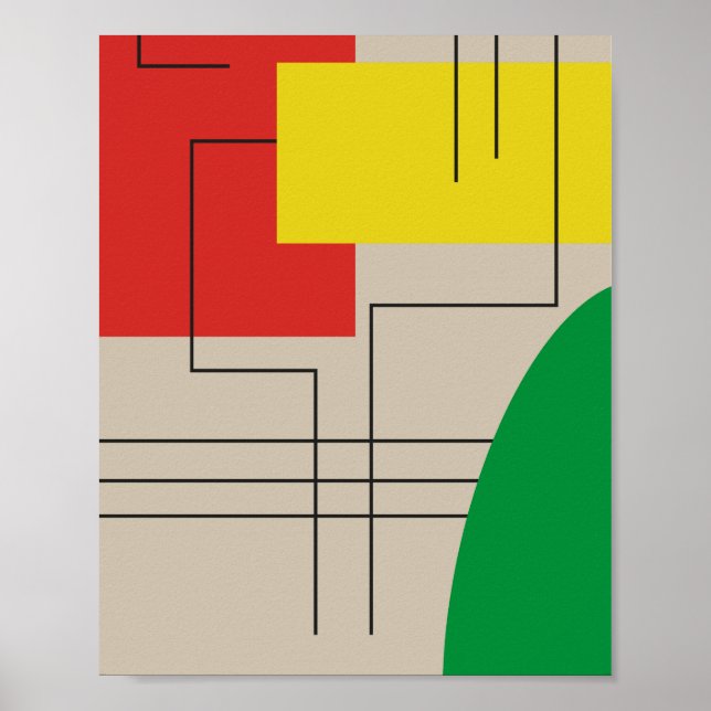 Póster Composición abstracta geométrica con colores audac (Frente)