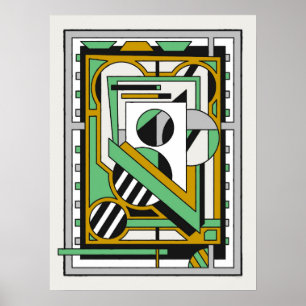 Póster Composición abstracta moderna geométrica