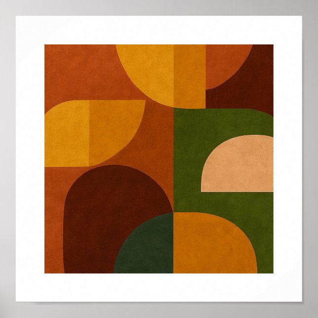 Póster Composición abstracta modernista de mediados de si (Frente)