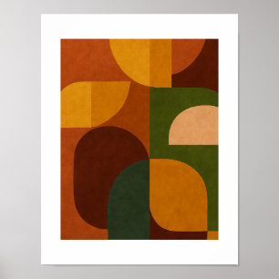 Póster Composición abstracta modernista de mediados de si