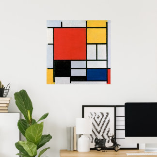 Póster Composición abstracta vintage de Piet Mondrian