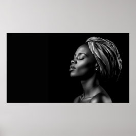 Póster Composición africana en blanco y negro