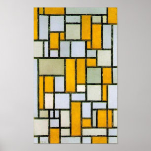 Póster Composición amarillo y gris, mondriano