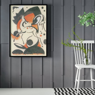 Póster Composición con dos ciervos de Franz Marc