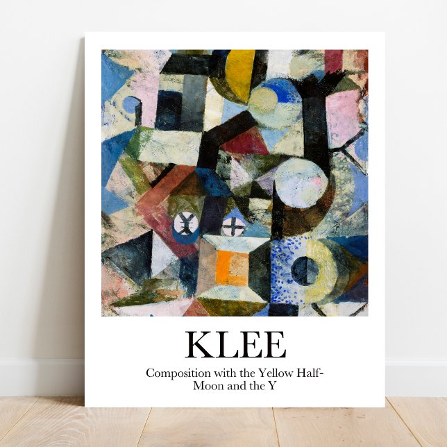 Póster Composición con la media luna amarilla y la Y (Own Klee's colorful masterpiece! Composition poster)