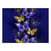 Póster for Sale con la obra «Mariposas voladoras - azul» de Stationarystuff