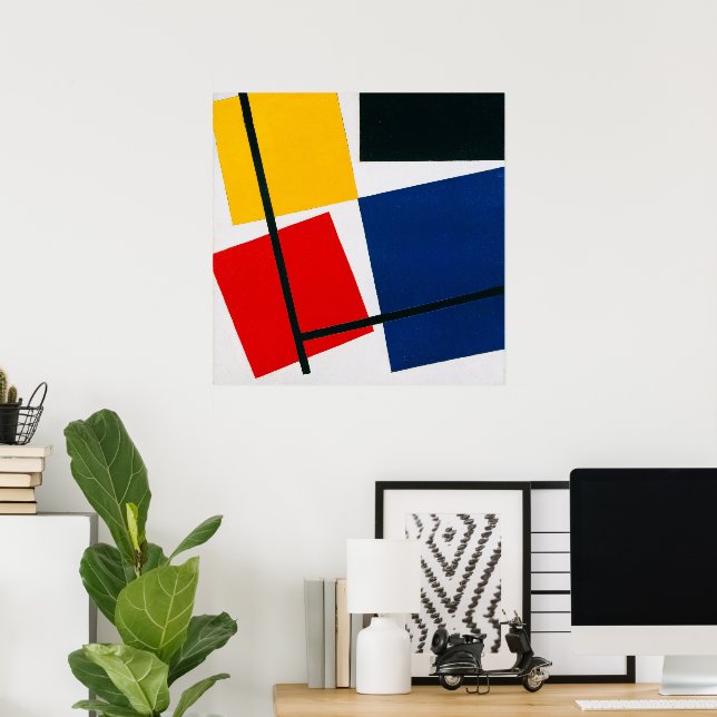 Póster Composición Contemporánea en Contraposición (Oficina en casa)