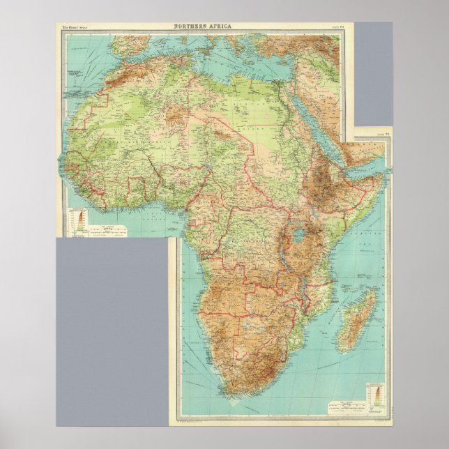 Póster Composición de África con rutas de transporte marí (Frente)