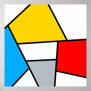 Póster Composición de color de polígono retro mínimo De S