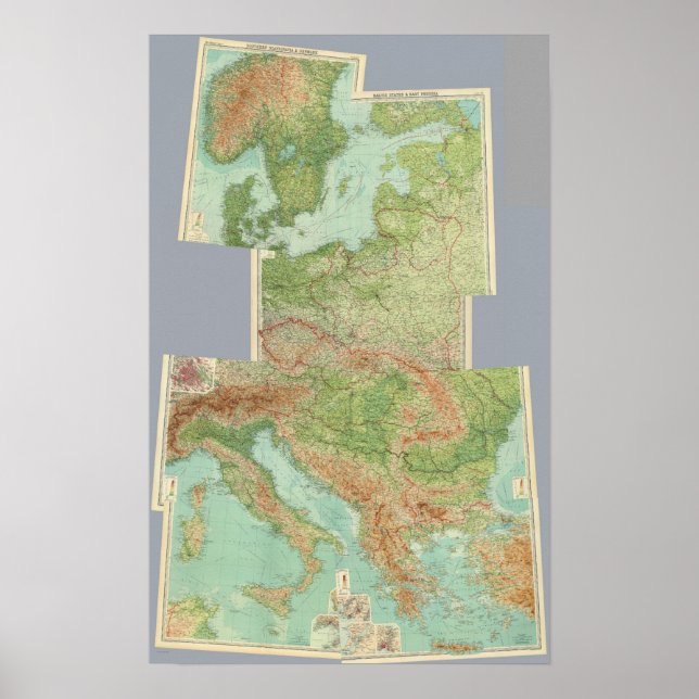 Póster Composición de Europa Central (Frente)