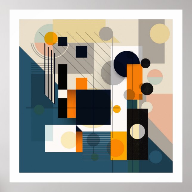 Póster Composición de formas geométricas 1 (Frente)