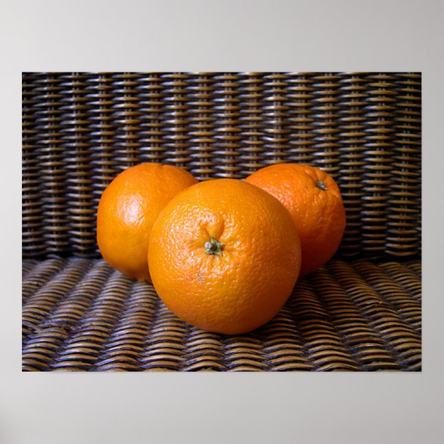Póster composición de naranjas en una cesta  (Frente)