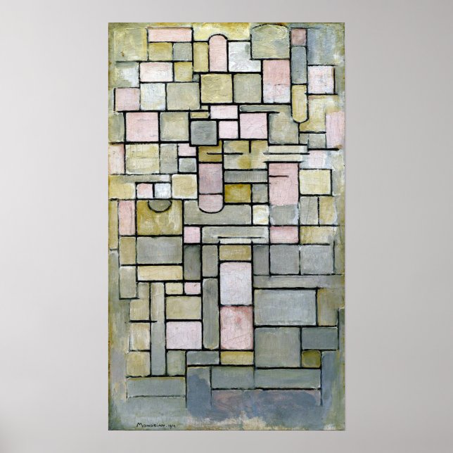 Póster Composición de Piet Mondrian 8 (Frente)