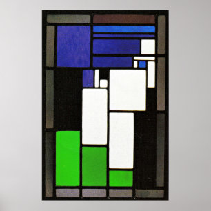 Póster Composición de vidrio emplomado-Mujer, famosa obra