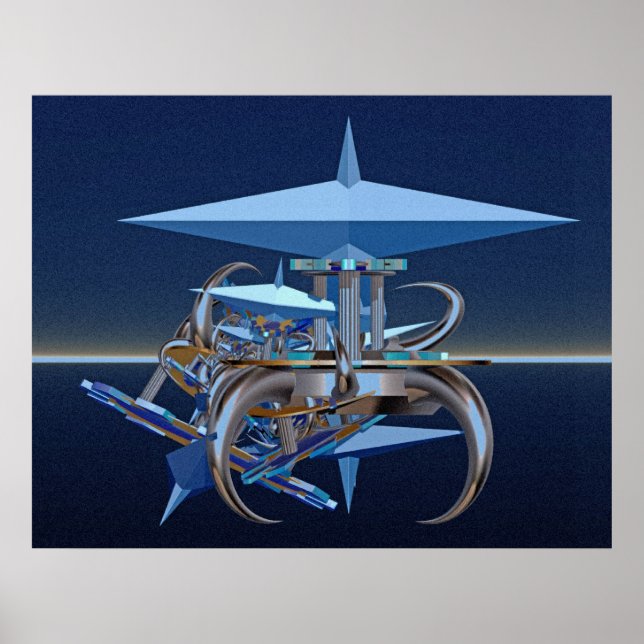 Póster Composición digital - caída de ciencia ficción (Frente)