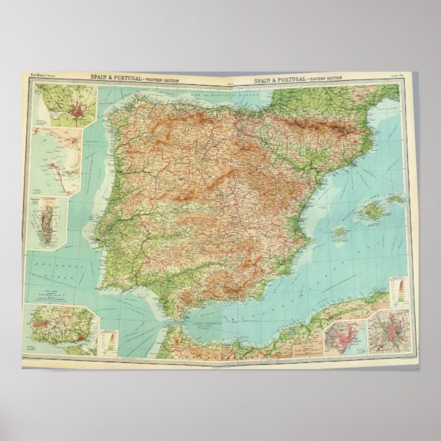 Póster Composición España, Portugal (Frente)