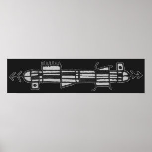 Póster Composición esquemática del lápiz abstracto