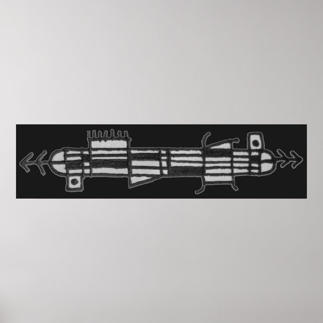 Póster Composición esquemática del lápiz abstracto (Frente)