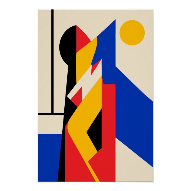 Póster Composición geométrica abstracta Bauhaus (Anverso)