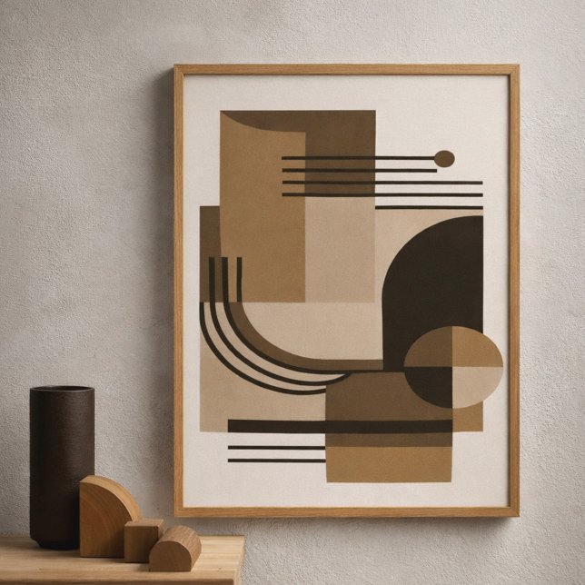 Póster Composición Geométrica Abstracta en Tonos Terrosos (Subido por el creador)