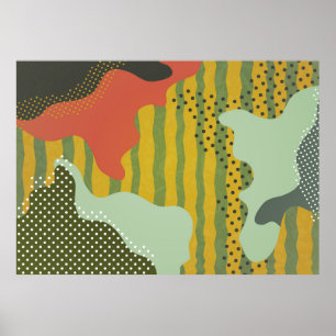 Póster Composición geométrica abstracta moderna con decor