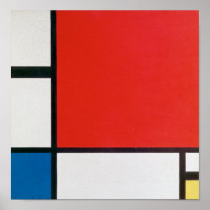 Póster Composición II en rojo, azul y amarillo - Mondrian