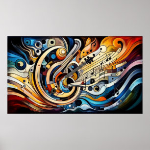 Póster Composición musical - pieza lírica abstracta 02