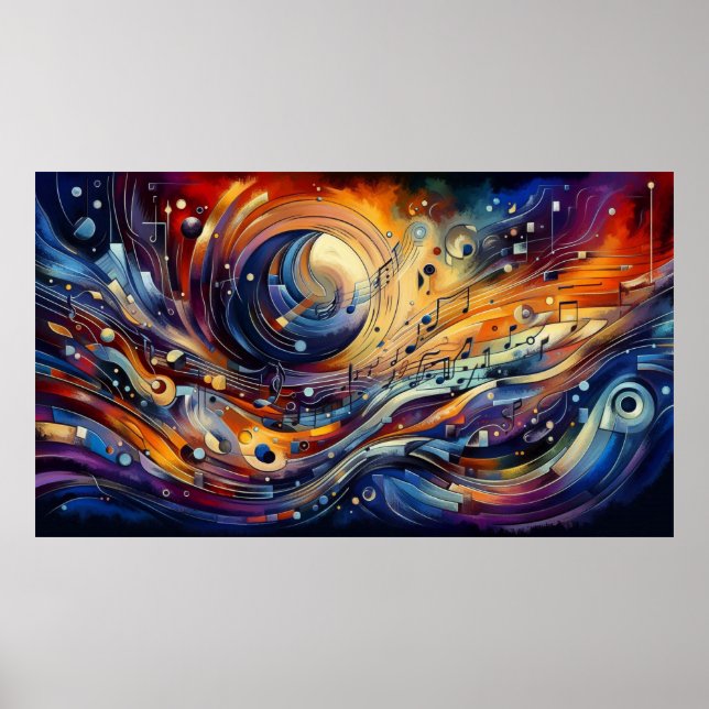 Póster Composición musical - pieza lírica abstracta 05 (Frente)
