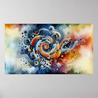 Póster Composición musical - pieza lírica abstracta 06