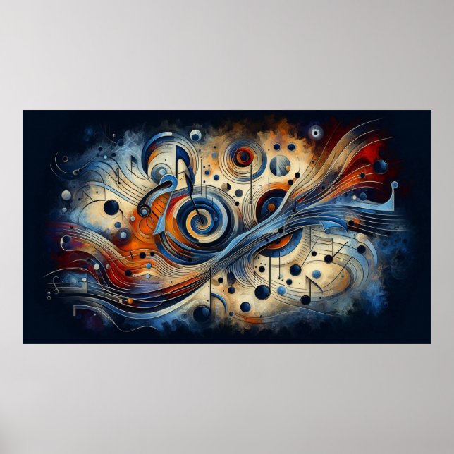 Póster Composición musical - pieza lírica abstracta 07 (Frente)