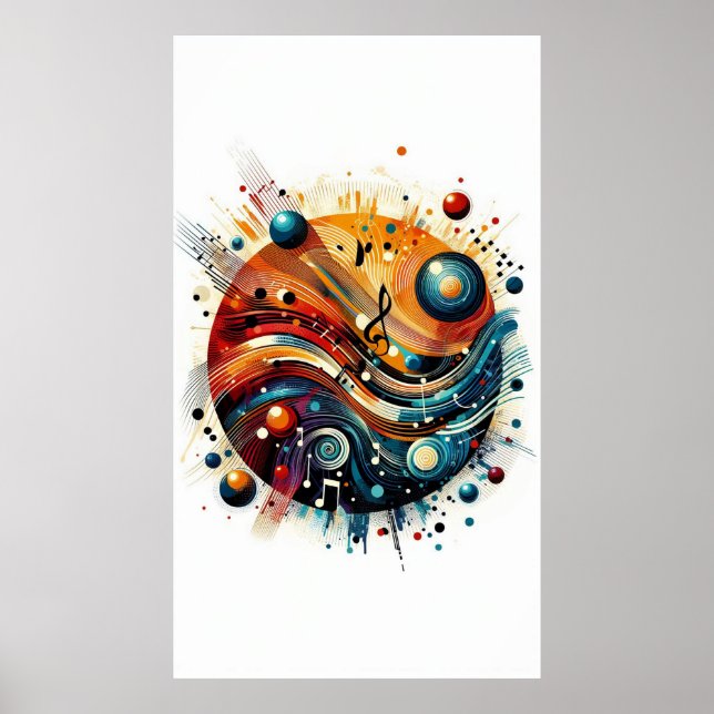 Póster Composición musical - pieza lírica abstracta 10 (Frente)