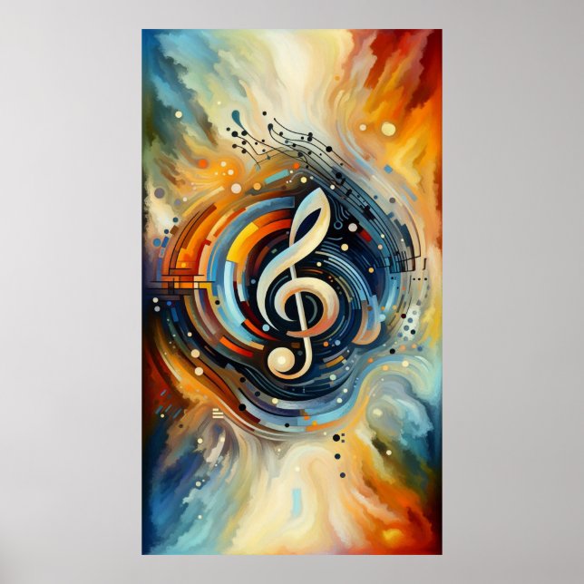 Póster Composición musical - pieza lírica abstracta 11 (Frente)