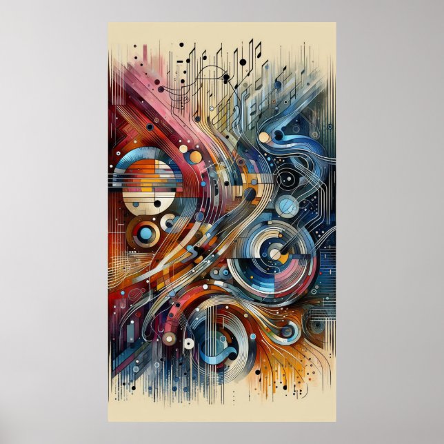 Póster Composición musical - pieza lírica abstracta 16 (Frente)