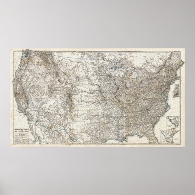 Póster Composite Map of United States of America (Frente)