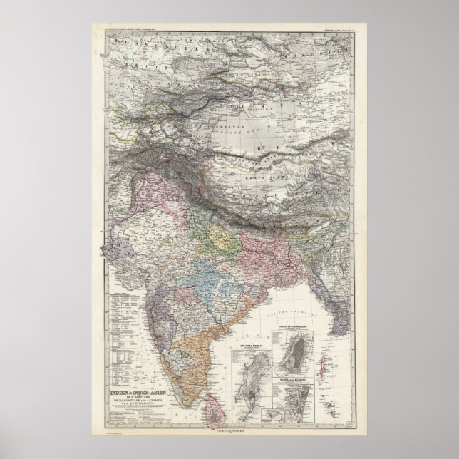 Póster CompositeMap of India, Asia (Frente)
