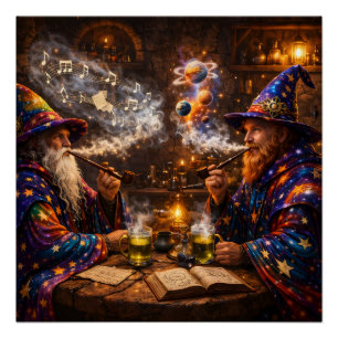 Póster compositores cósmicos, brujería galáctica y música
