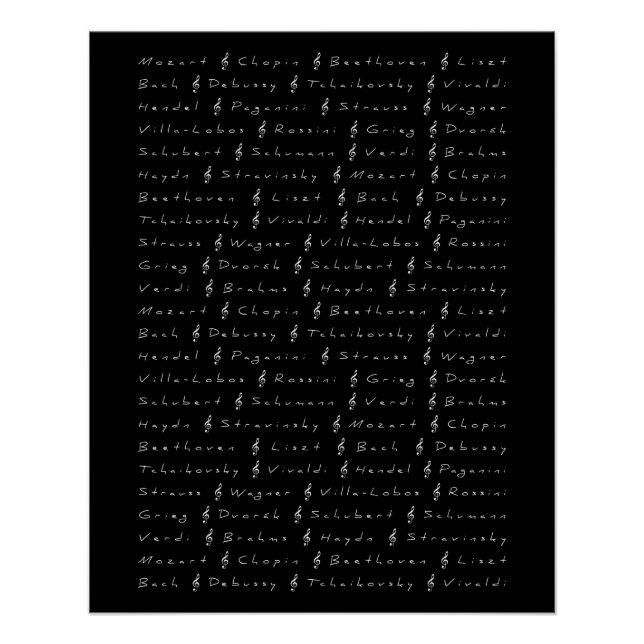 Póster Compositores de música clásica (Anverso)