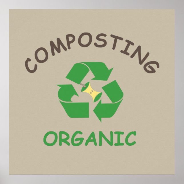 Póster compost compostaje compostador agricultura orgánic (Frente)