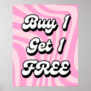 Póster Compra 1 Obtén 1 Rótulo de Venta Gratuito, Poster 